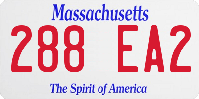 MA license plate 288EA2
