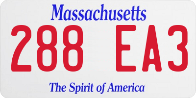 MA license plate 288EA3