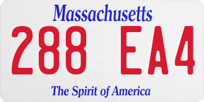 MA license plate 288EA4