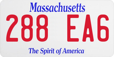 MA license plate 288EA6