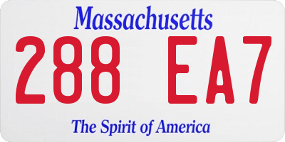 MA license plate 288EA7