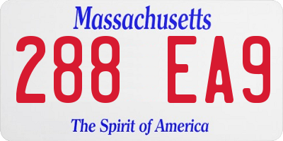MA license plate 288EA9