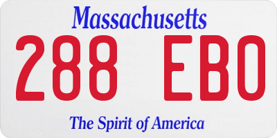 MA license plate 288EB0