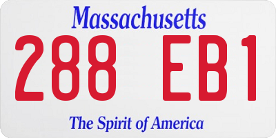 MA license plate 288EB1