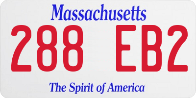 MA license plate 288EB2