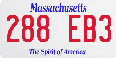 MA license plate 288EB3