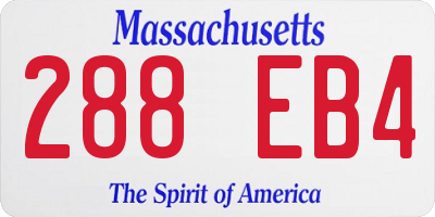 MA license plate 288EB4