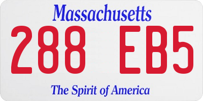 MA license plate 288EB5