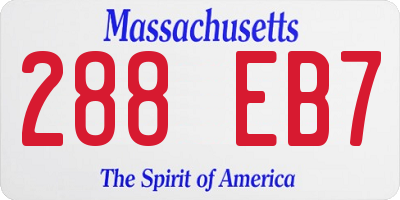 MA license plate 288EB7