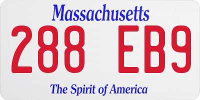 MA license plate 288EB9