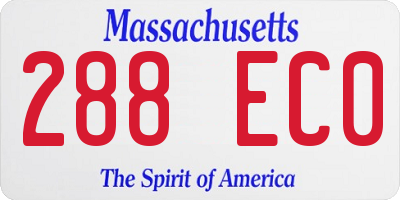 MA license plate 288EC0