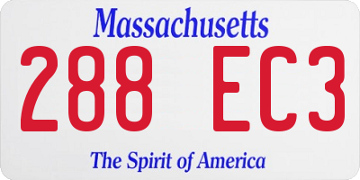 MA license plate 288EC3