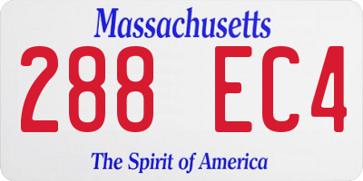 MA license plate 288EC4
