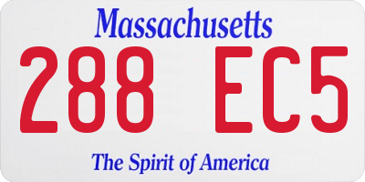 MA license plate 288EC5