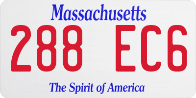 MA license plate 288EC6