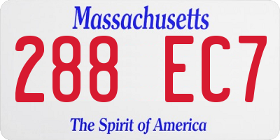 MA license plate 288EC7