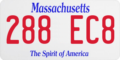 MA license plate 288EC8