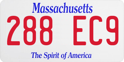 MA license plate 288EC9