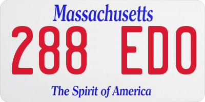 MA license plate 288ED0