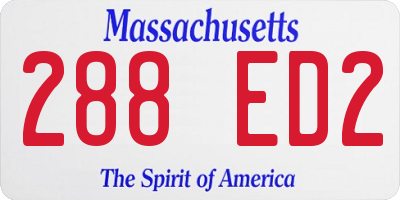 MA license plate 288ED2