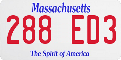 MA license plate 288ED3