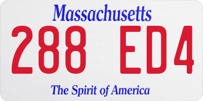 MA license plate 288ED4