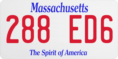MA license plate 288ED6