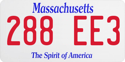 MA license plate 288EE3