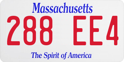 MA license plate 288EE4