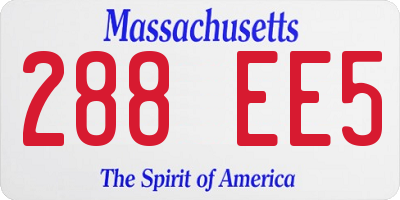 MA license plate 288EE5