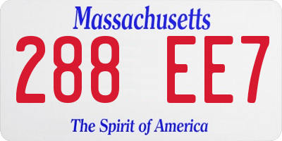 MA license plate 288EE7