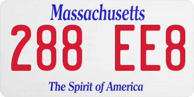 MA license plate 288EE8