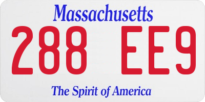 MA license plate 288EE9