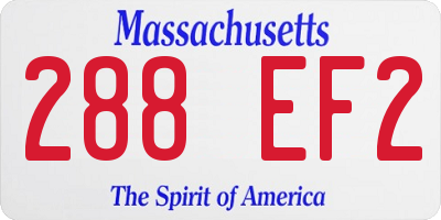 MA license plate 288EF2