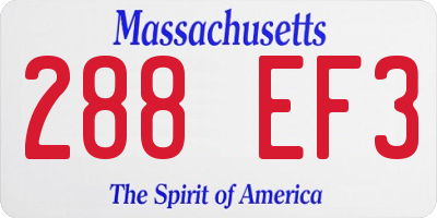 MA license plate 288EF3