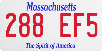 MA license plate 288EF5