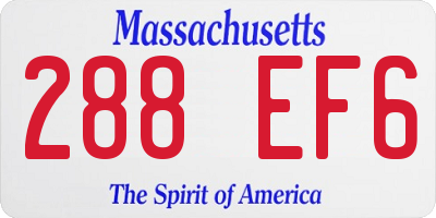 MA license plate 288EF6