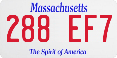 MA license plate 288EF7