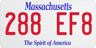 MA license plate 288EF8
