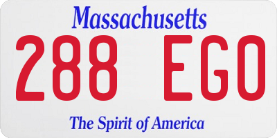 MA license plate 288EG0