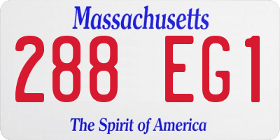MA license plate 288EG1
