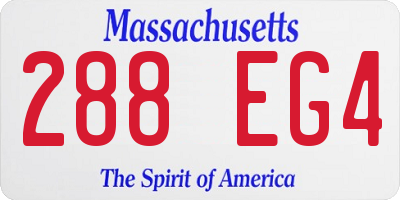 MA license plate 288EG4