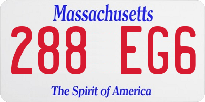 MA license plate 288EG6