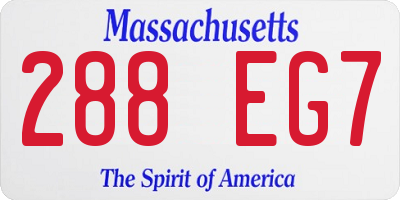 MA license plate 288EG7
