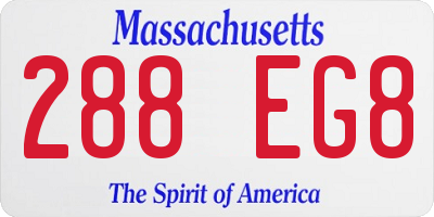 MA license plate 288EG8