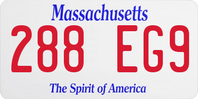 MA license plate 288EG9
