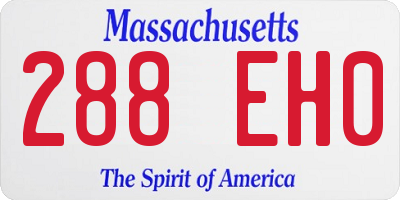 MA license plate 288EH0
