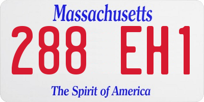 MA license plate 288EH1