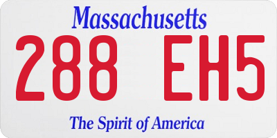 MA license plate 288EH5