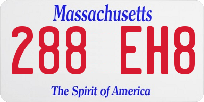 MA license plate 288EH8